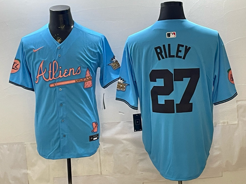 Men Oakland Athletics #27 Riley blue Nike 2025 MLB Jersey 0414001